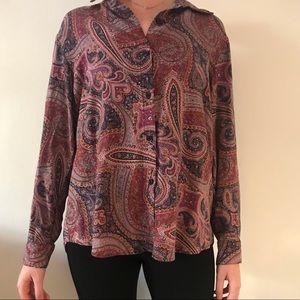 VINTAGE Jennifer George Paisley Button Down